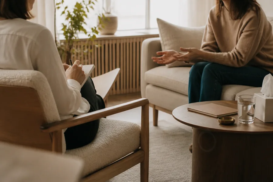 To personer i en psykologisk samtale